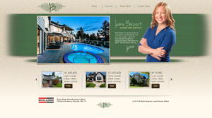 Entry-level website with property listings and realtor information pages